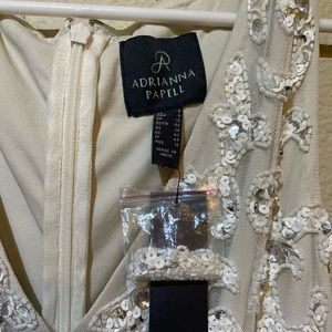 White sequin, fringe dress! This dress is stunning! Size 8. Purchased from Macys